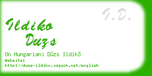 ildiko duzs business card